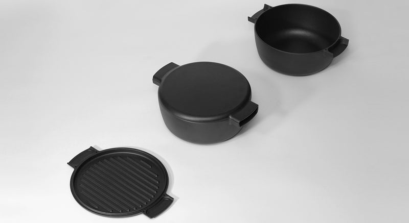 Enameled Deep Cast Iron Pan
