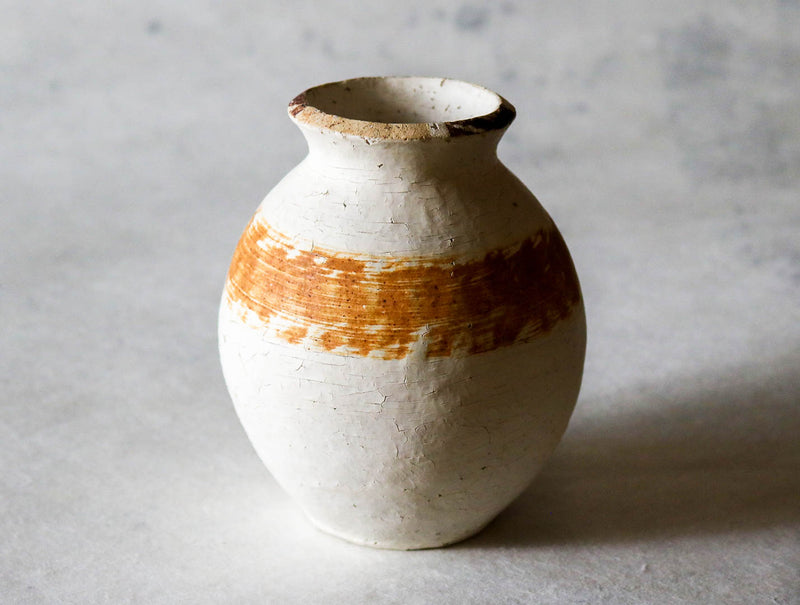 Tsuchi White Orange Vase