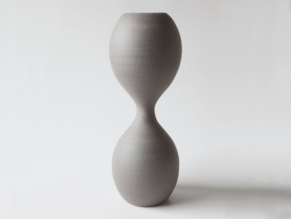 Grey Hour Glass Vase
