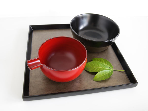 Suzu Black Grey Lacquer Tray