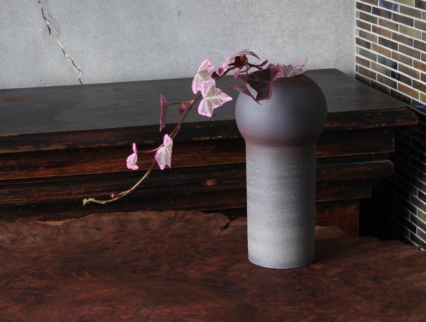 Grey Straight Round Vase