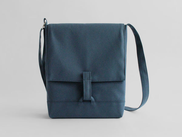 Blue Canvas Shoulder Bag B5