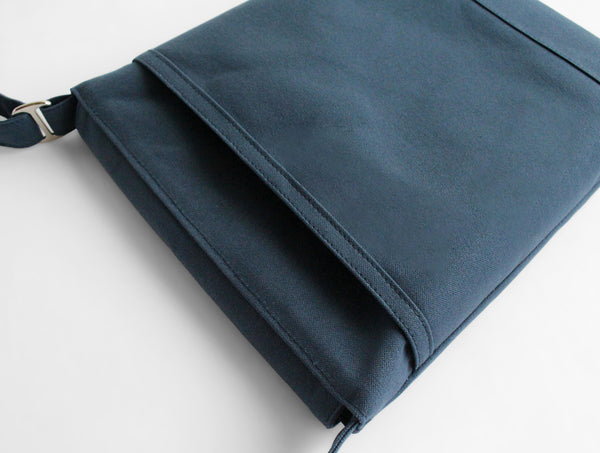 Blue Canvas Shoulder Bag B5