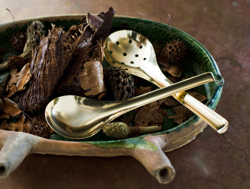 Metalwork Salt Spoon - Brass