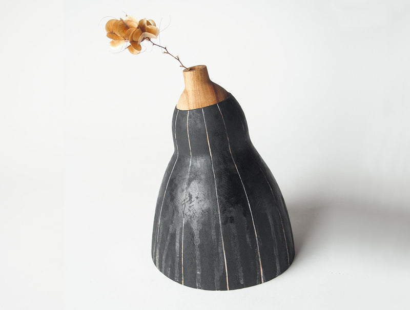Aubergine Wooden Vase