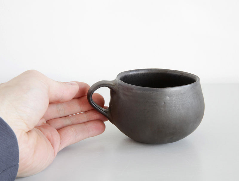 Black Glaze Soup Mug