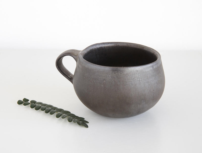 Black Glaze Soup Mug
