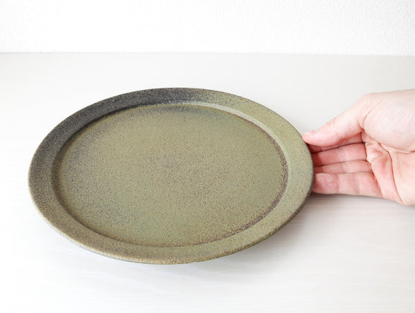 Green Speckled Plate L