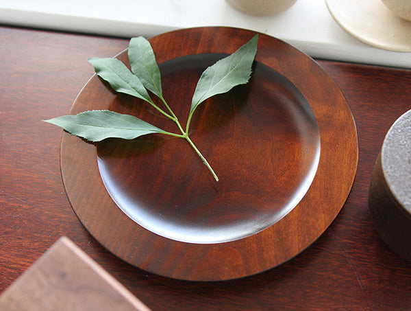 Brown Hamon Rim Plate