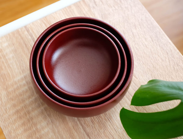 Red Nested Urushi Bowls