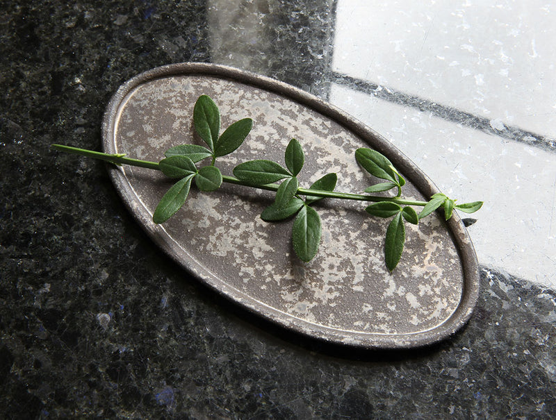 Rustic Black Oval Dish