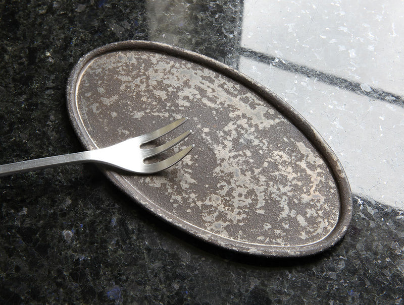 Rustic Black Oval Dish