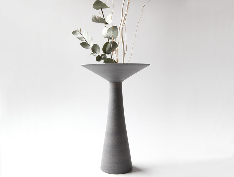 Long Neck Grey Vase