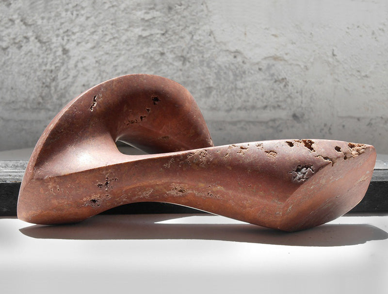 N Red Travertine Sculpture