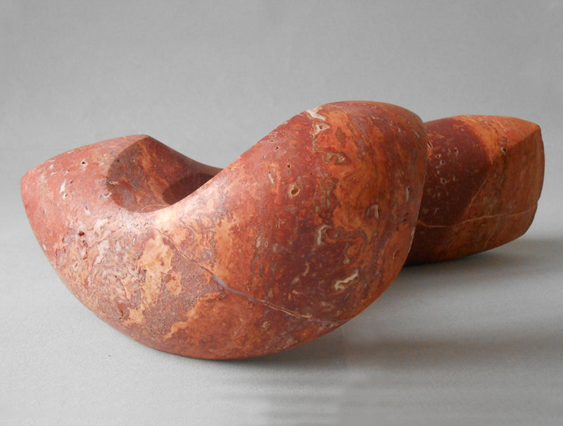 N Red Travertine Sculpture