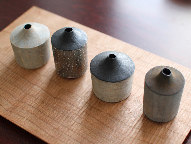 Pale Grey Dry Lacquer Vase